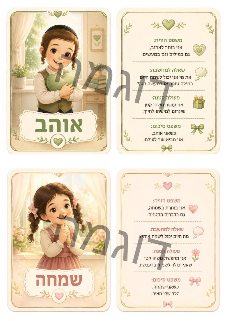 קלפי הוויות לילדים — פיתוח מוצר ויצירת סרטון פרסומי